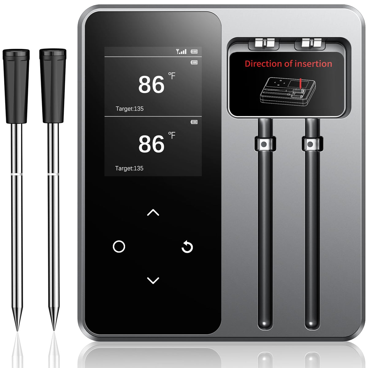 AYMDKI wireless meat thermometer front display with crisp readings for quick checks