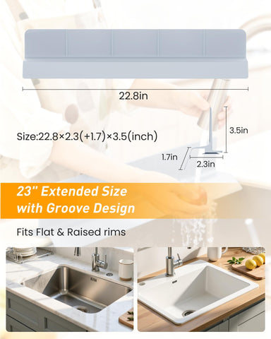 AyNirser countertop protector redirects drips back into the sink for easy cleanup.