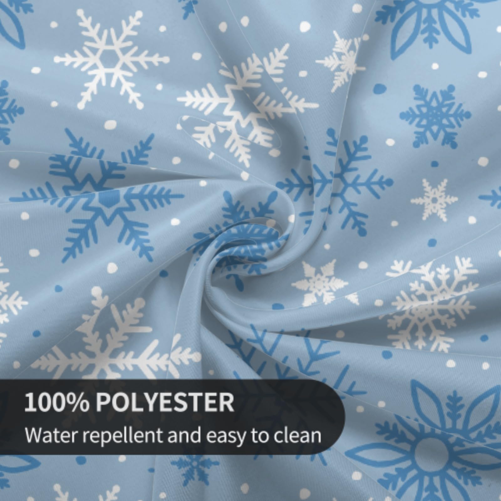 Aytipun snowflake blue pattern brightens kitchens and lounges.