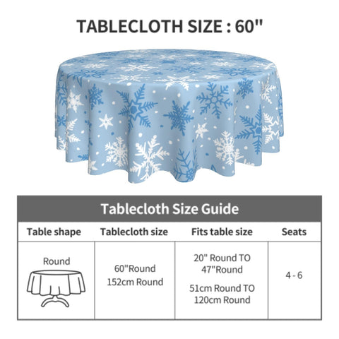 Aytipun round tablecloth protects tabletops during meals on 60-inch rounds.