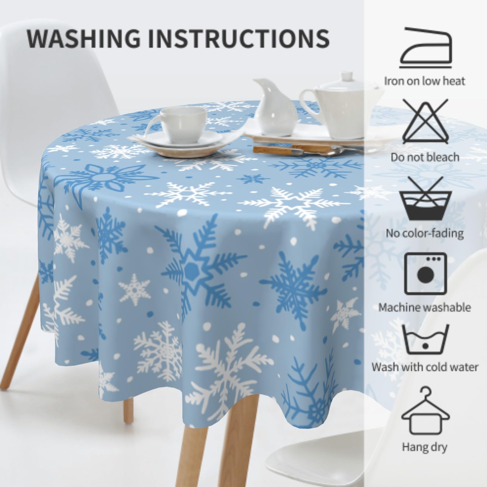 Aytipun washable polyester winter tablecloth; easy care after parties.