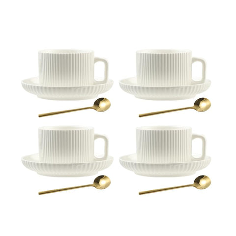 AYUCIA 8-ounce cappuccino cup with saucer for everyday coffee rituals