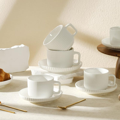AYUCIA cappuccino cups with saucers ideal for lattes and mochas