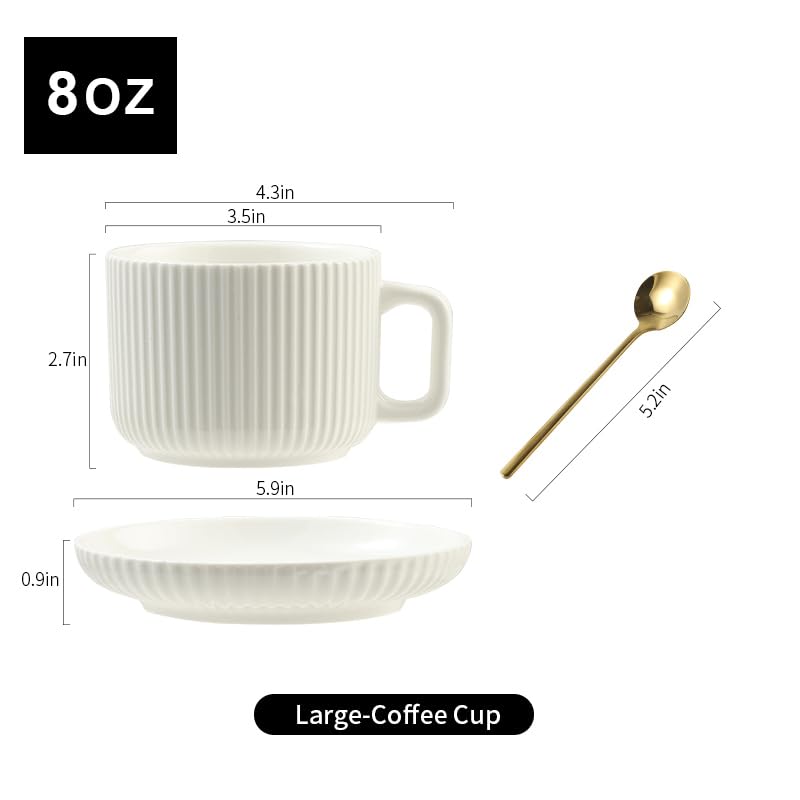AYUCIA elegant tableware set featuring four cups and saucers for stylish dining