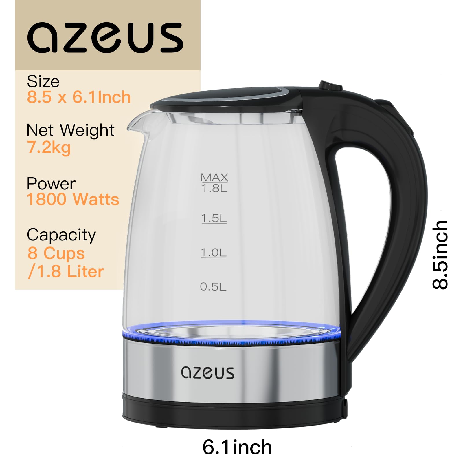 AZEUS white finish complements modern kitchen decor