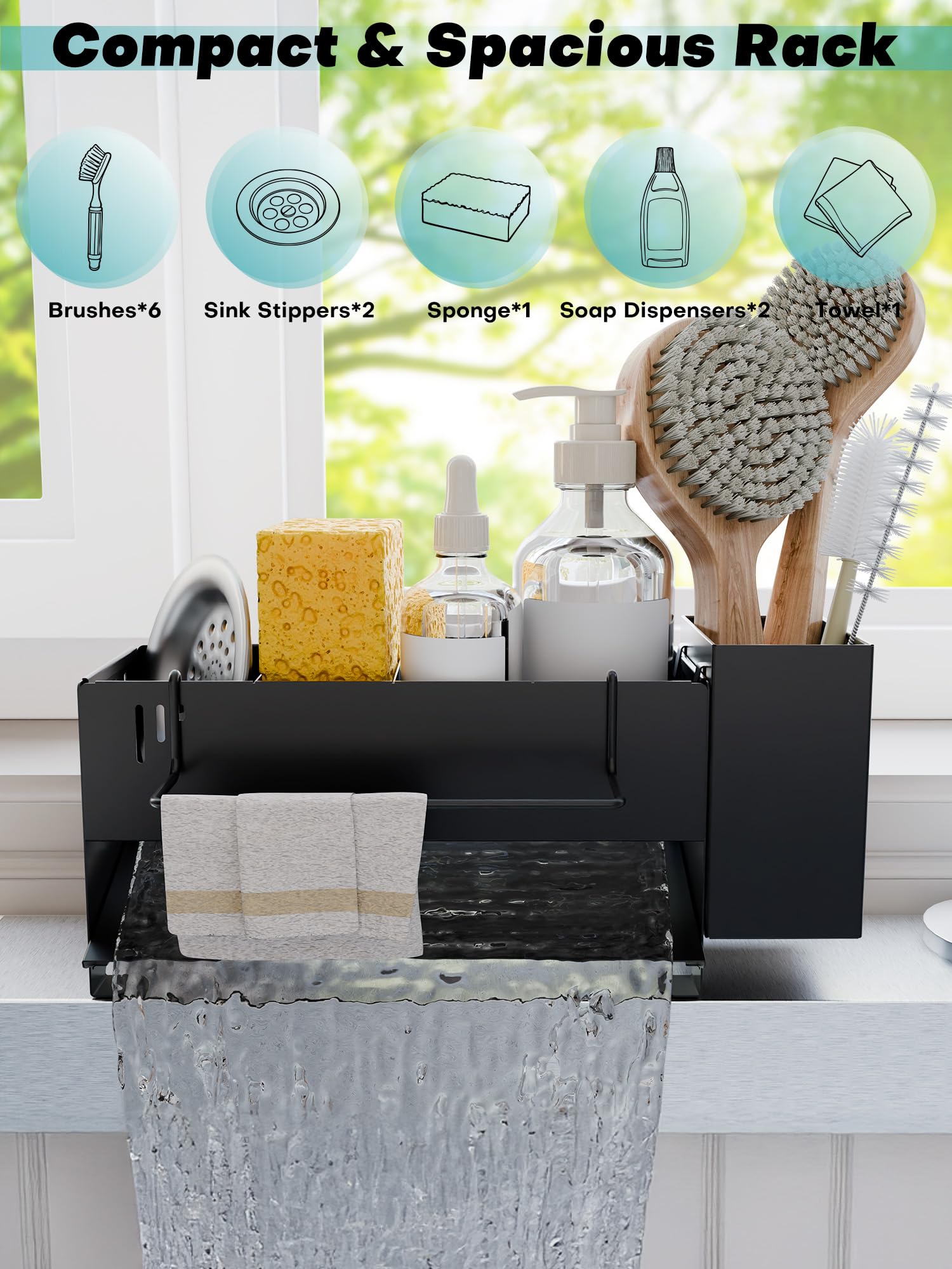 Azevix brush holder organizes brushes of different sizes on the counter.