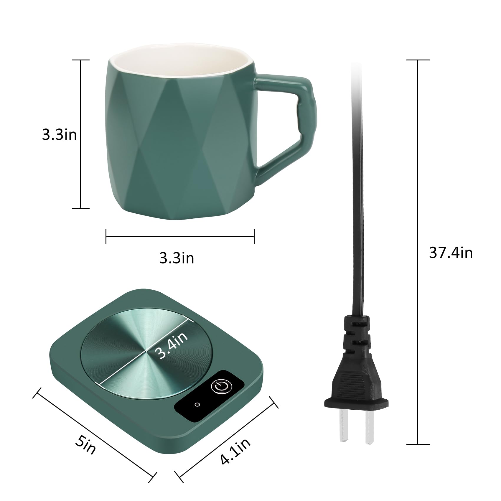 AZFUNN temperature control display shows adjustable warmth range.