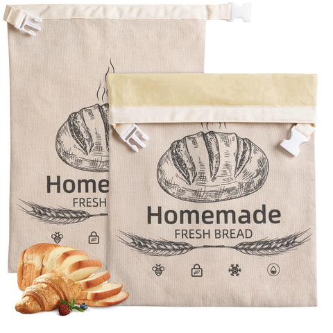 AZLTC beeswax bread bag front view preserves freshness for sourdough loaves.