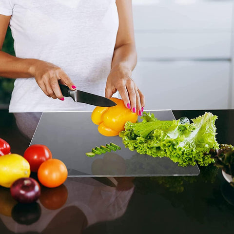 AZM Displays non-slip feet keep board steady on kitchen surfaces.