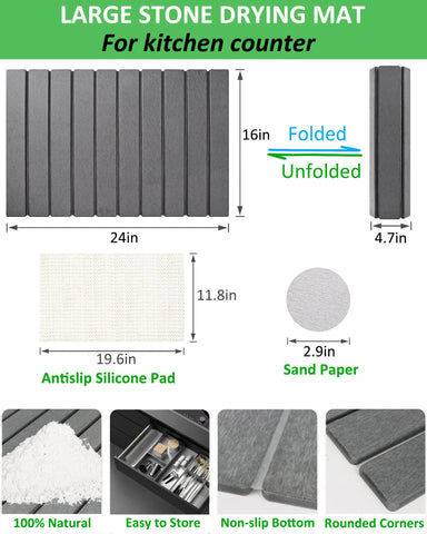 Azorteja food-grade diatomaceous earth mat for safe kitchen use