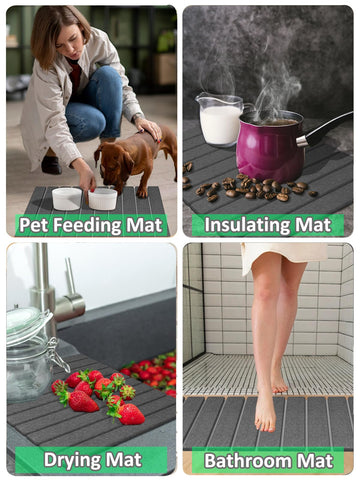 Azorteja kitchen-counter mat by sink enhancing organization and drying