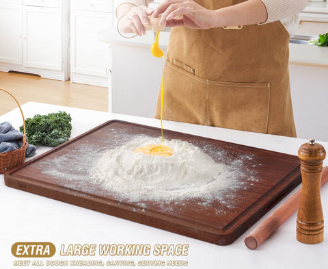 AZRHOM walnut board used for carving, serving, and presentation at gatherings