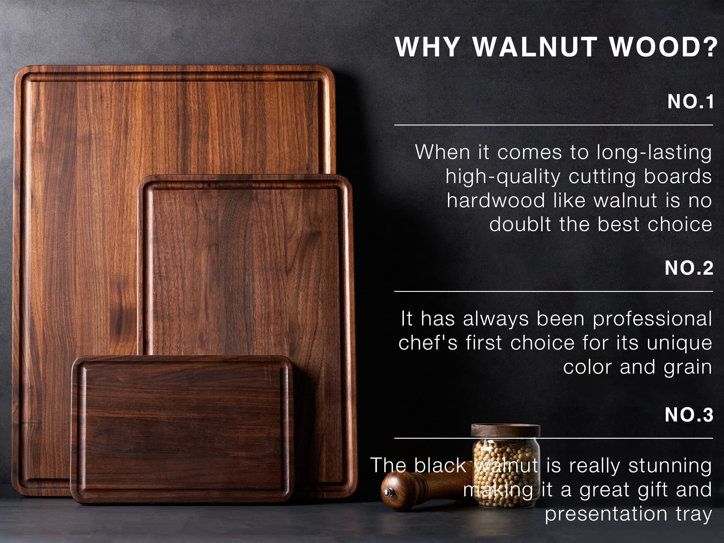 AZRHOM pre-oiled walnut board ready to use straight from box