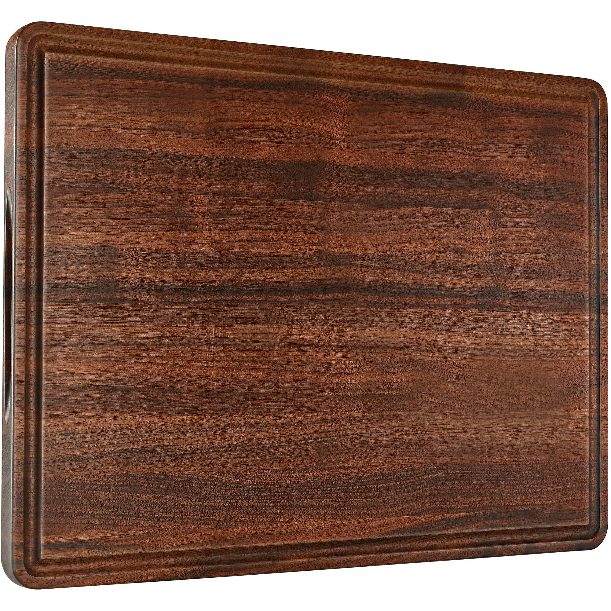 AZRHOM walnut cutting board top view shows ample space for prep