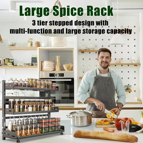 Azurphoric spice rack rust-proof carbon steel for durable storage
