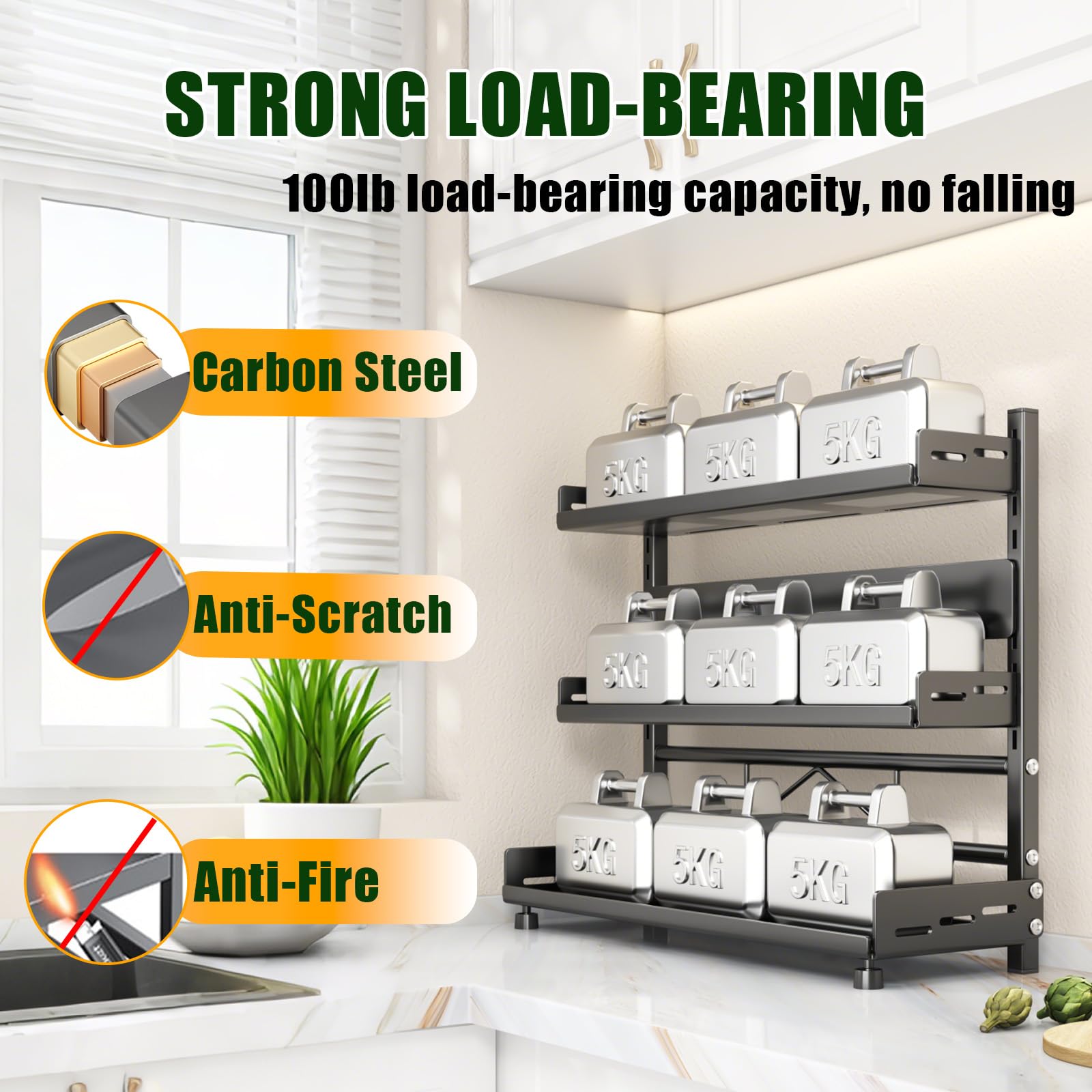 Azurphoric spice rack vertical storage maximizes cabinet space