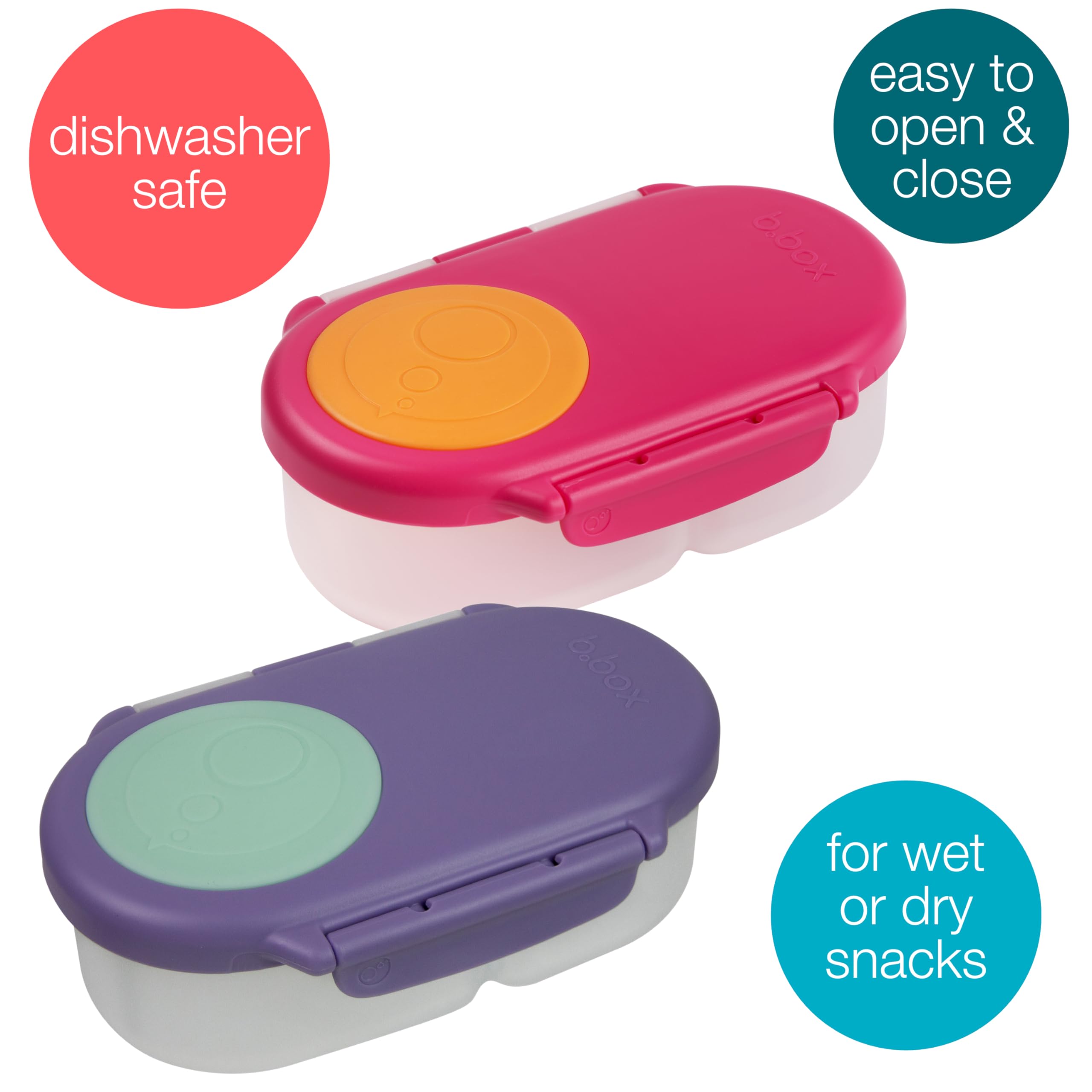 b.box leakproof seal prevents spills when packing yogurt or dips