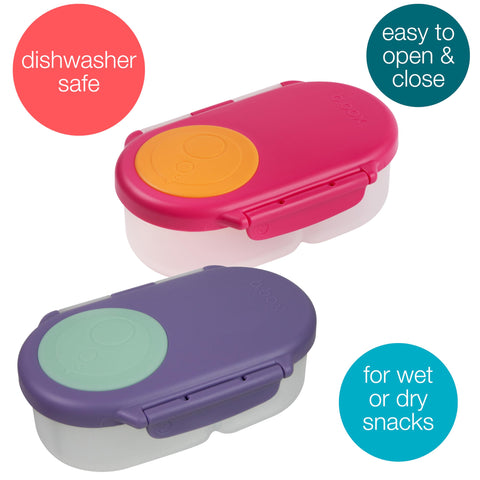 b.box leakproof seal prevents spills when packing yogurt or dips