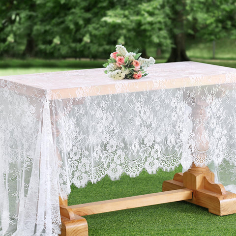 Durable lace overlay suitable for weddings, parties, and events