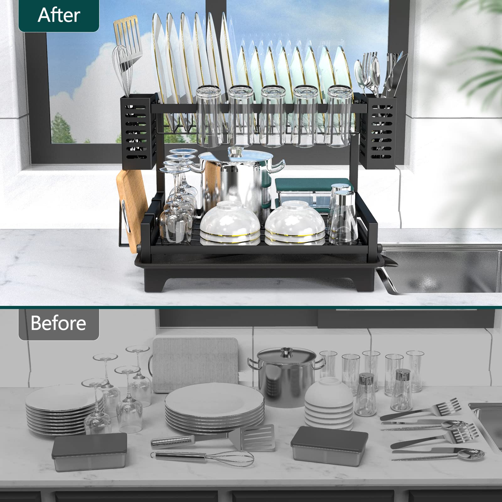 B-Land bottom compartment stores up to 20 bowls for family meals.
