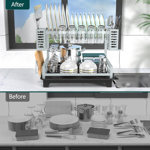 No tools needed—B-Land dish rack installs quickly.