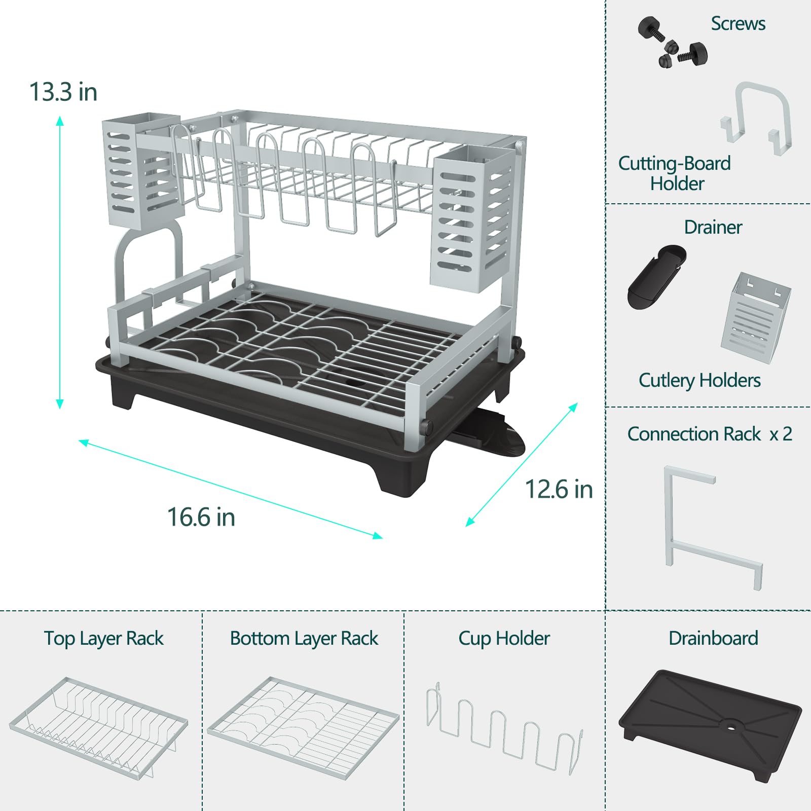 B-Land rack-side utensil racks keep cutlery neatly organized.
