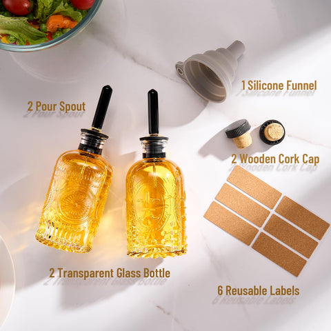 Baalaka silicone funnel and dust cap help pour oils and syrups neatly