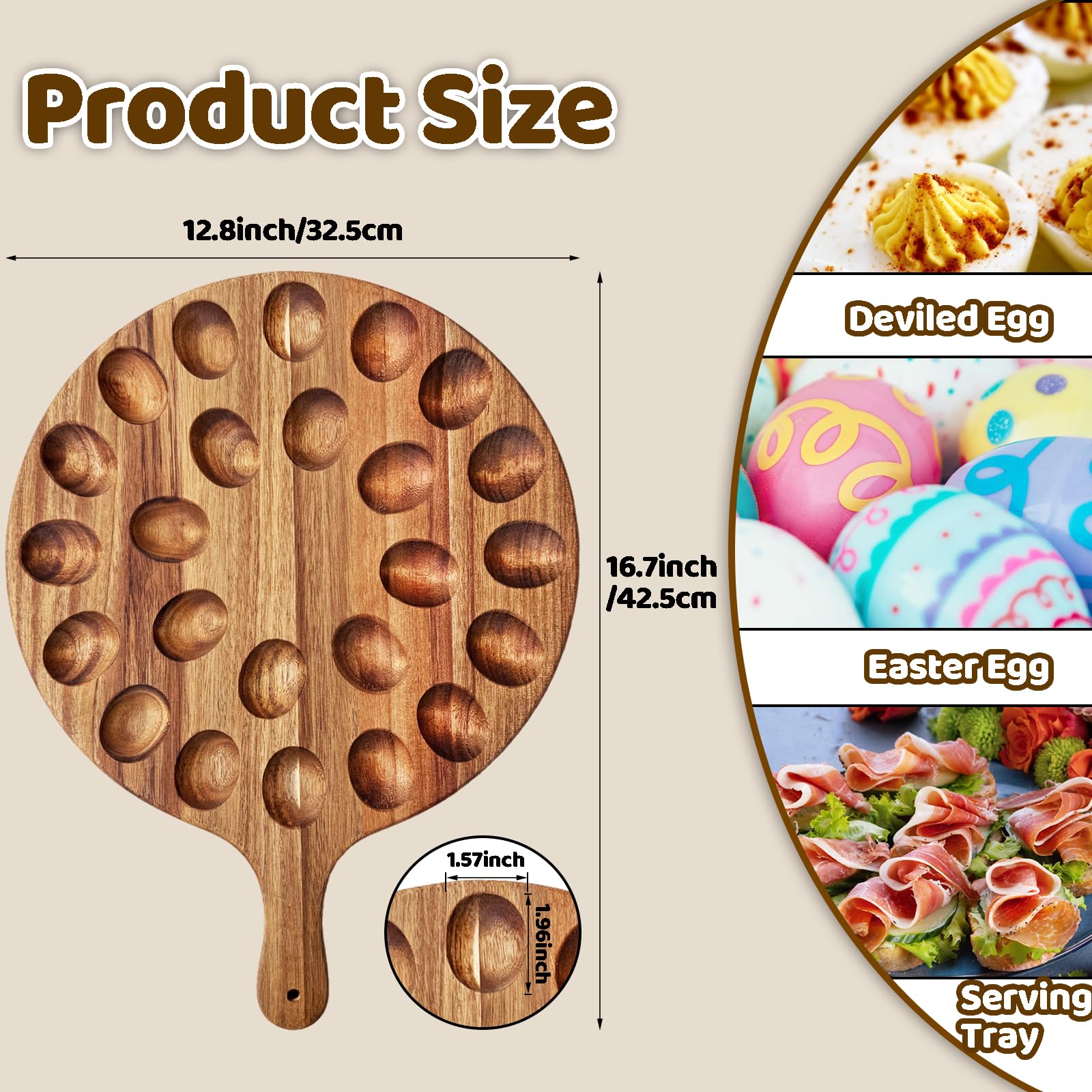 Baaxxango acacia wood serving tray highlighting dual sided design