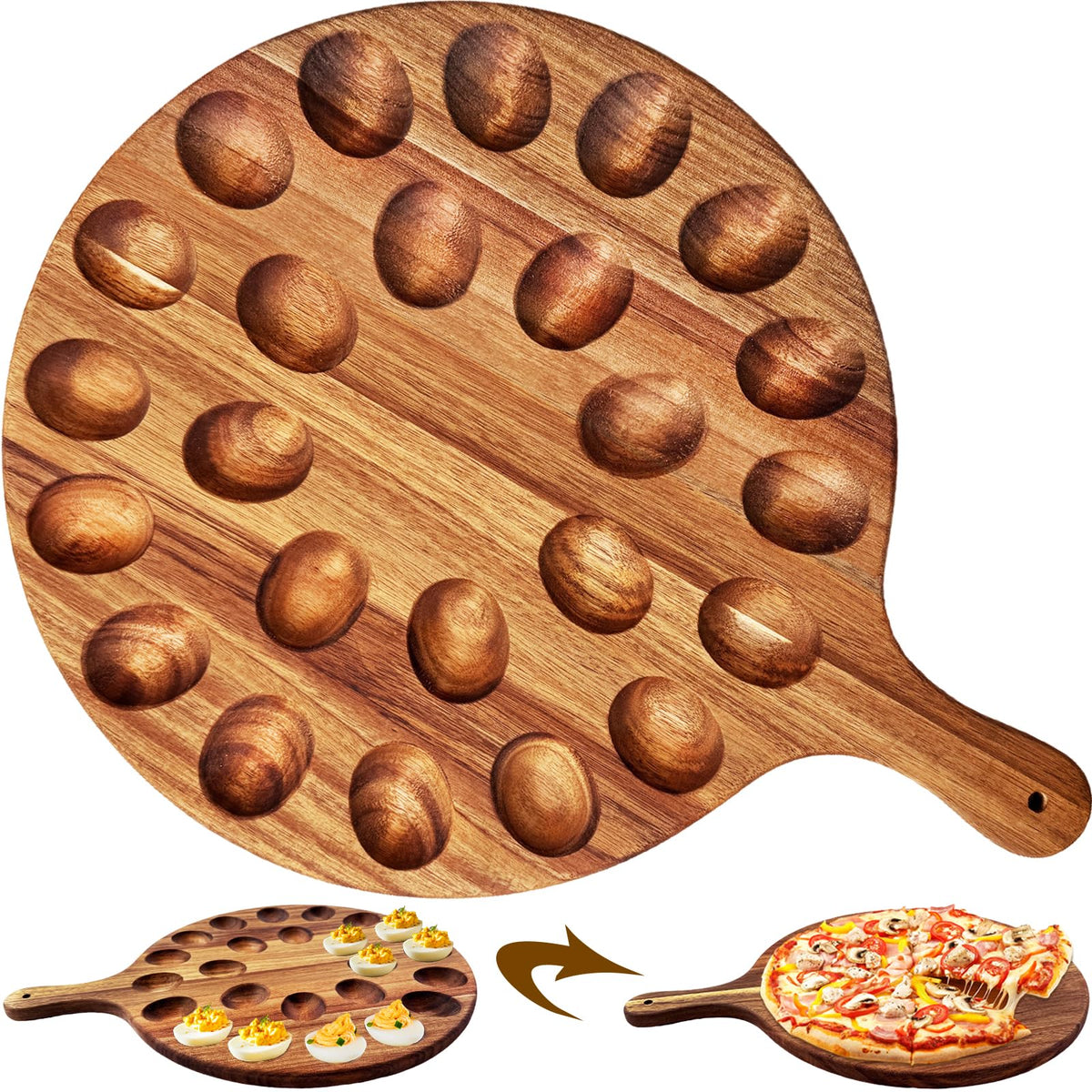 Baaxxango deviled egg platter with 24-hole design ideal for party catering