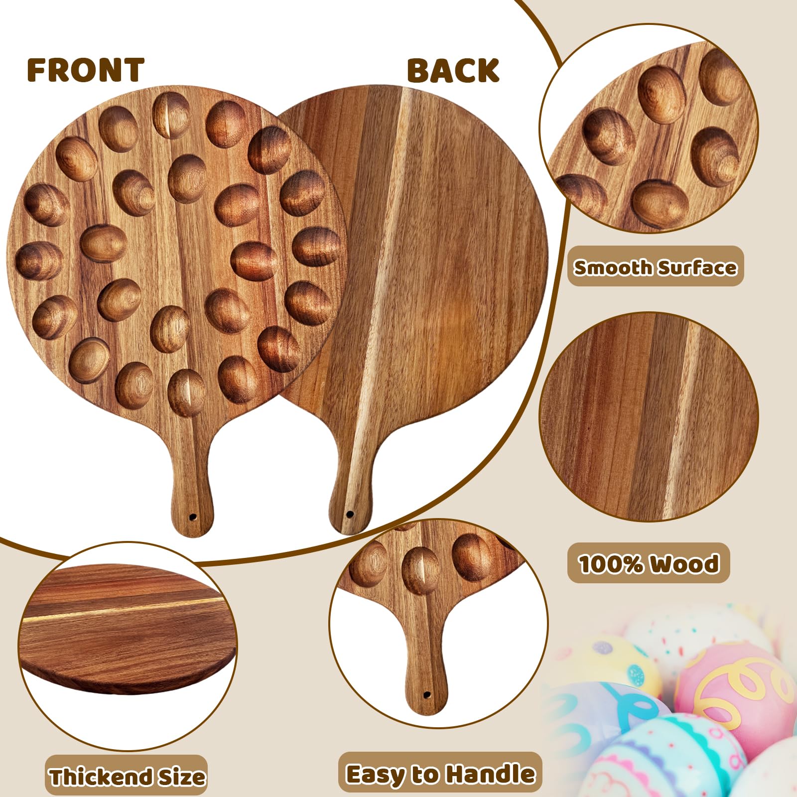 Baaxxango reversible egg tray shown with smooth flat side for platters