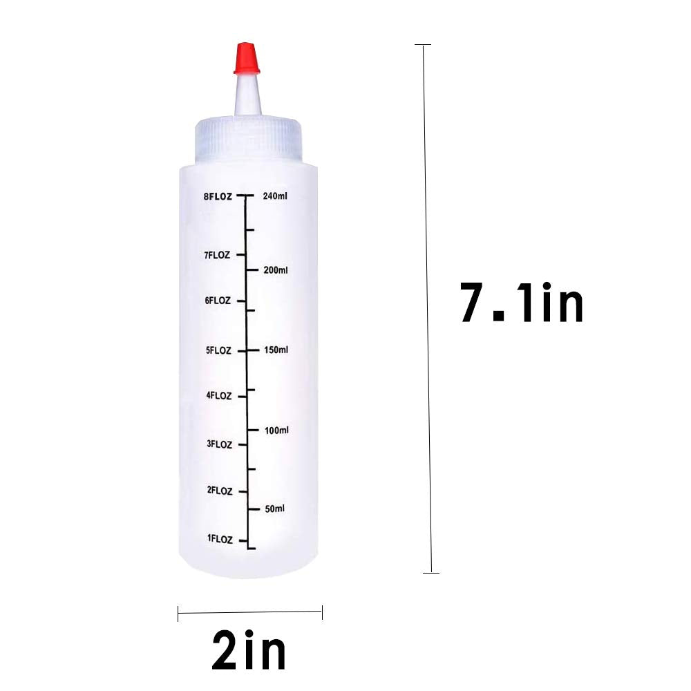 Baaxxango bottle shows scale on the side for easy measurement during use.