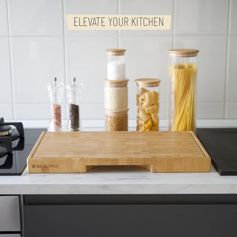 Babilonia 3-in-1 board shown as cutting board and serving tray.