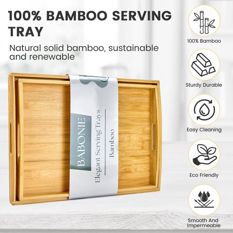 BABONIE bamboo serving tray for dining and entertaining in any room.