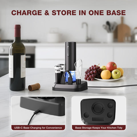BABONIR automatic corkscrew in action enables smooth uncorking with minimal effort.