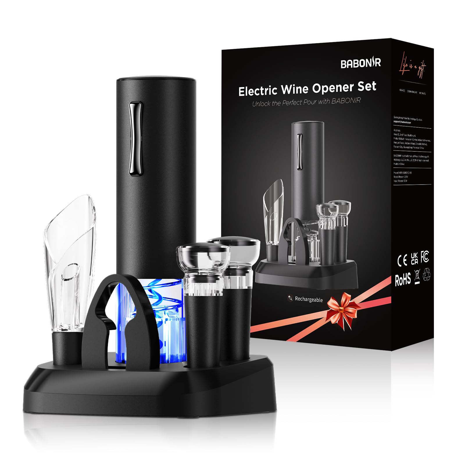 BABONIR complete wine set on a countertop looks premium and organized.