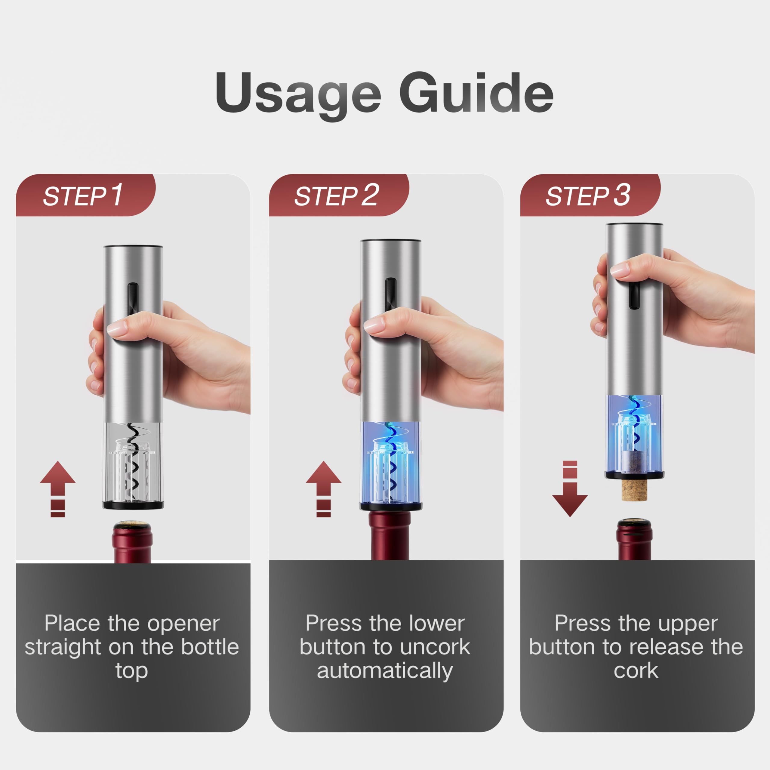 BABONIR foil cutter keeps packaging clean for fast, clean openings.