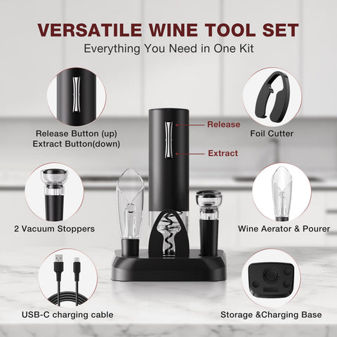 BABONIR wine saver kit keeps leftover wine fresh between pours.