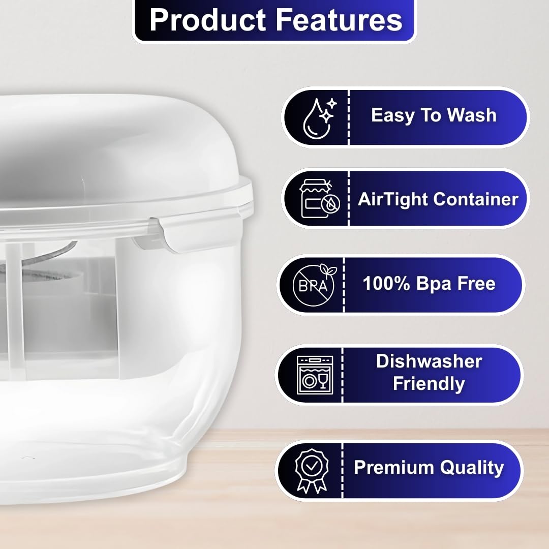 BABRI lidded storage container keeps yogurt fresh in the fridge.