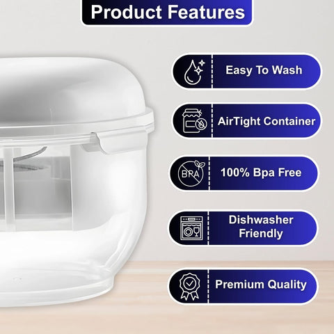 BABRI lidded storage container keeps yogurt fresh in the fridge.