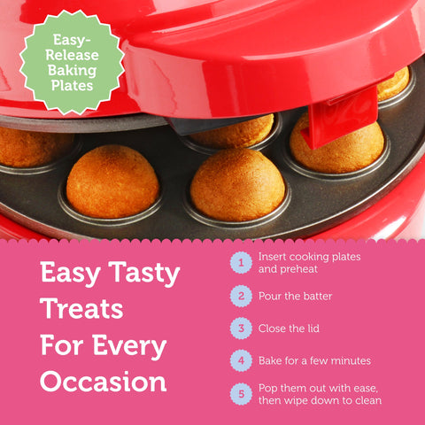 Babycakes easy-lift-handle for simple loading, with stable, non-slip operation