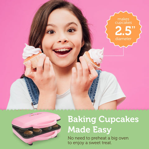 Babycakes ready indicator lights help time baking accurately.