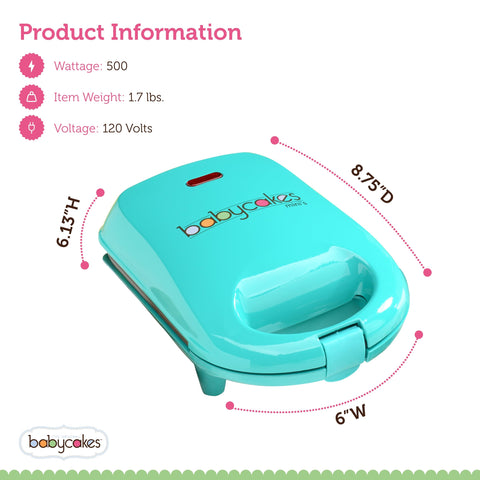 Babycakes Mini Waffle Stick Maker's compact design fits small counters for easy meals