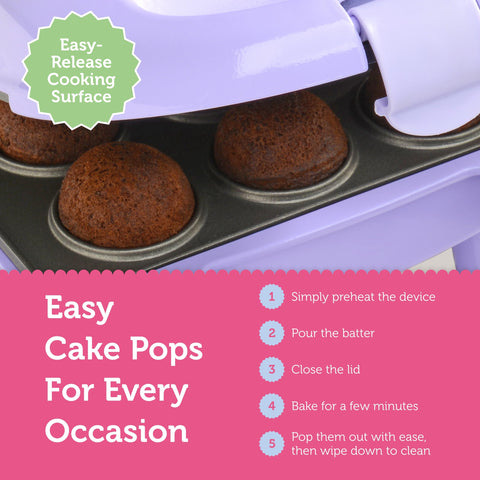Babycakes non-skid feet demonstrate stable operation on a counter.