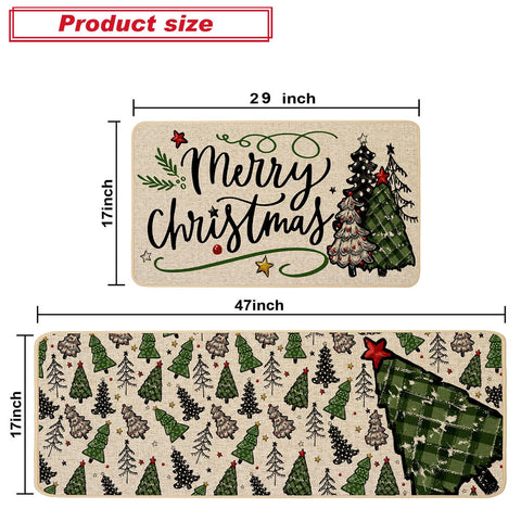 Baccessor Boho Christmas tree kitchen mat 17x29 adds festive charm