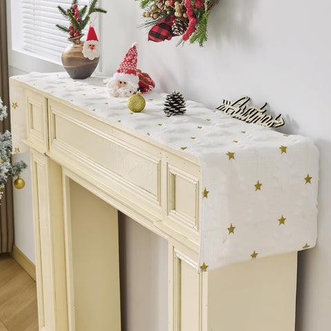 Baccessor nail salon table decor with festive fur runner.