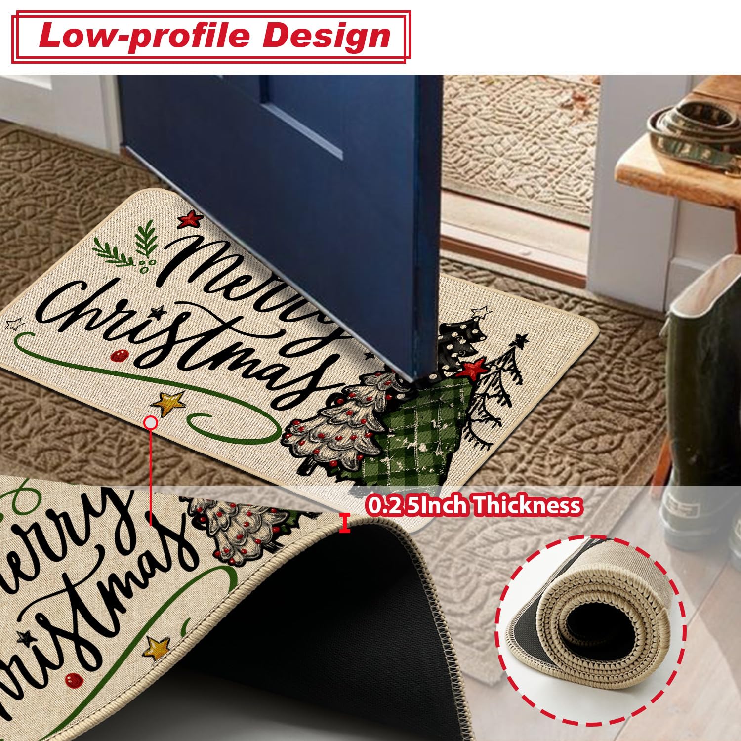 Baccessor Non-slip rubber-backed mat 17x29 for stable placement