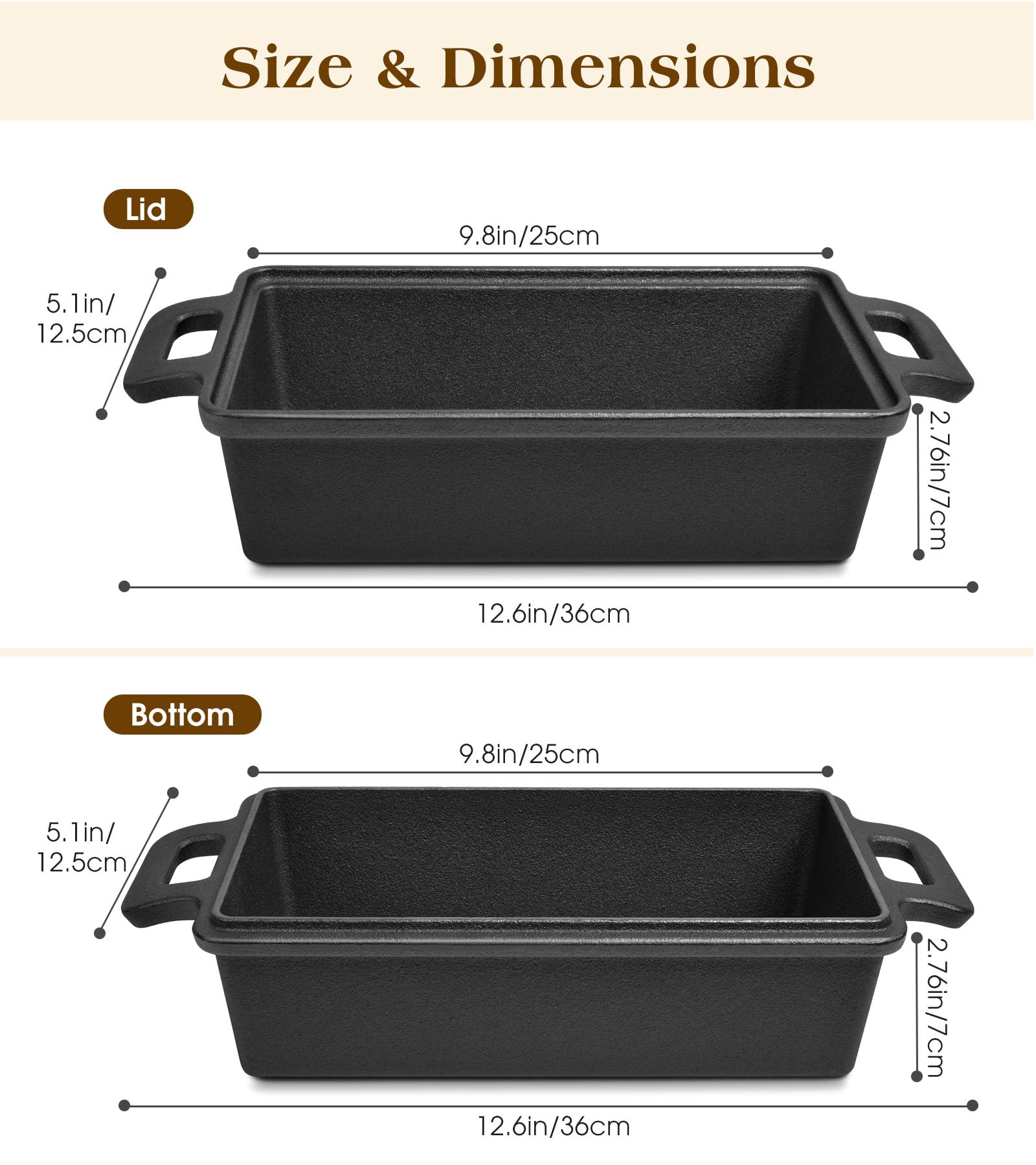 Bachdomc loaf pan interior view shows even heat distribution