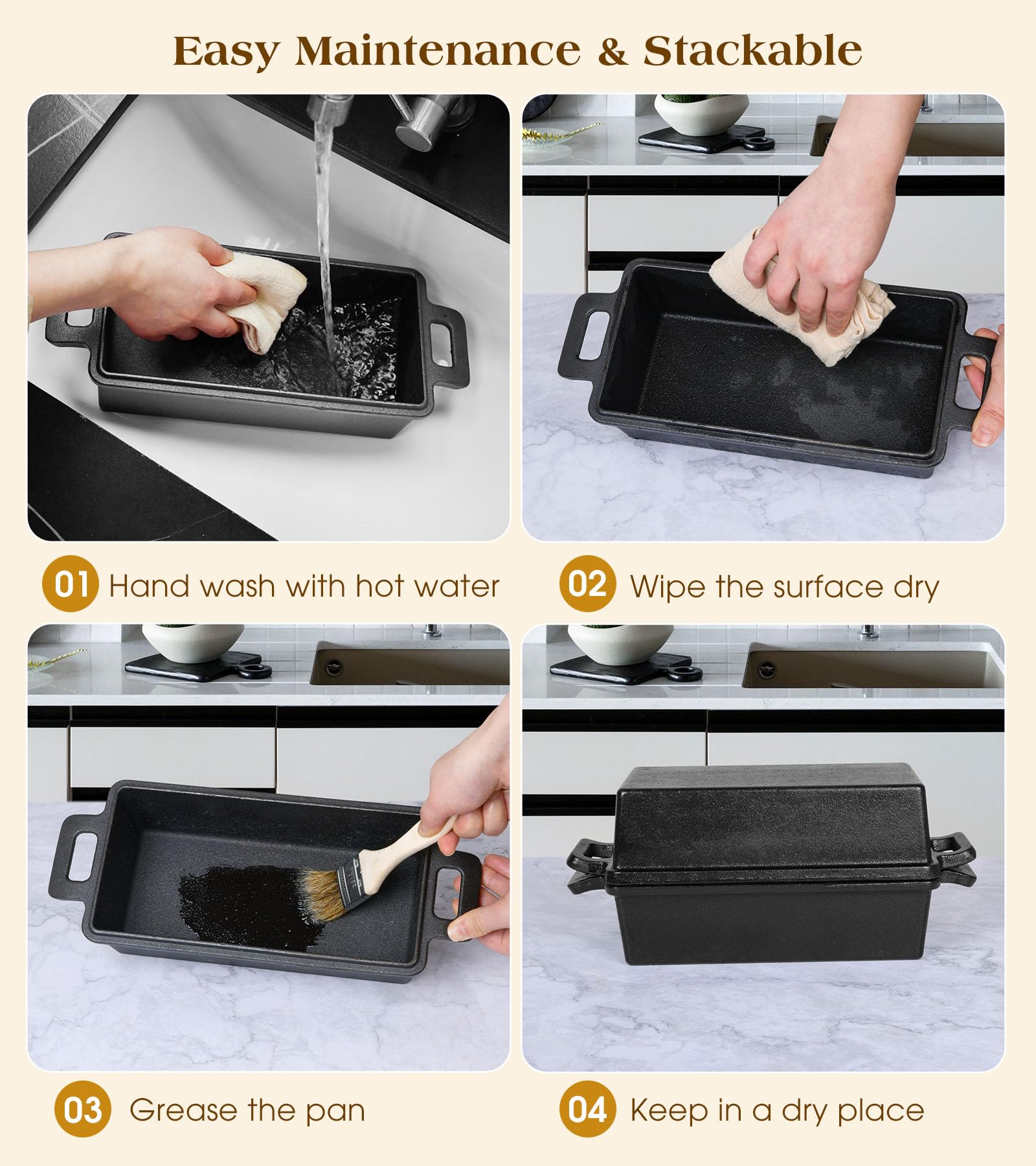 Bachdomc loaf pan oven-safe up to 500°F for roasting and baking