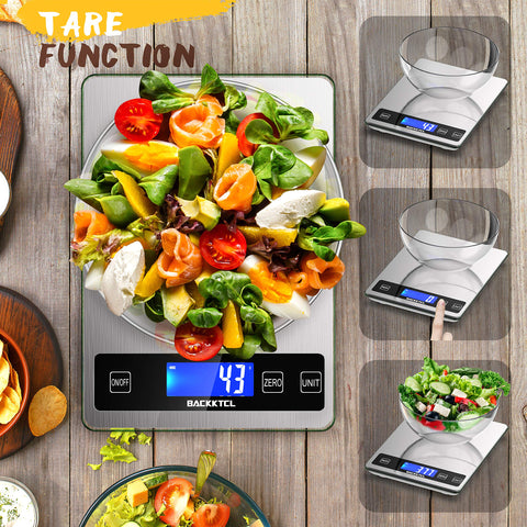 BACK KTCL scale automatically converts between six units for flexible measurements.