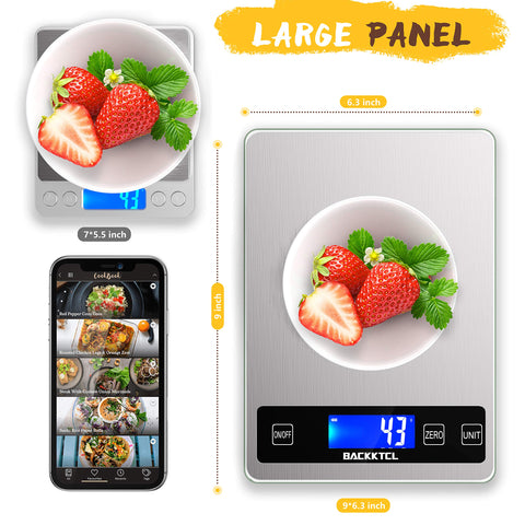 BACK KTCL scale tare function makes it easy to measure ingredients without counting bowls.